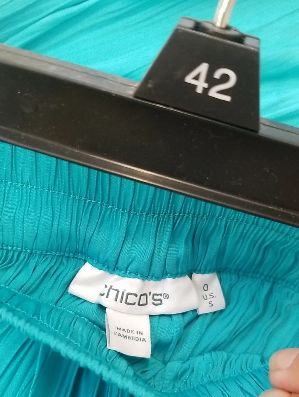 Chico's Teal Pleated Maxi Skirt Size 0 US Size SMALL
